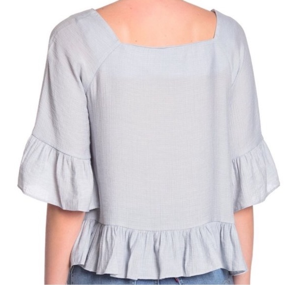 Moon River Blue Ruffle Square Neck Blouse - Picture 10 of 10